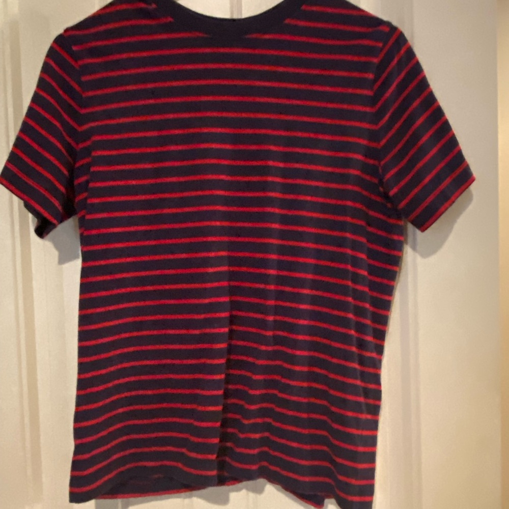 Hanna Andersson Navy and Red Striped Tee